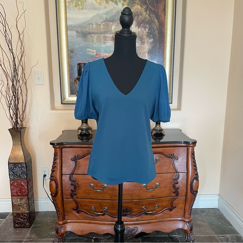 Ann taylor teal blouse